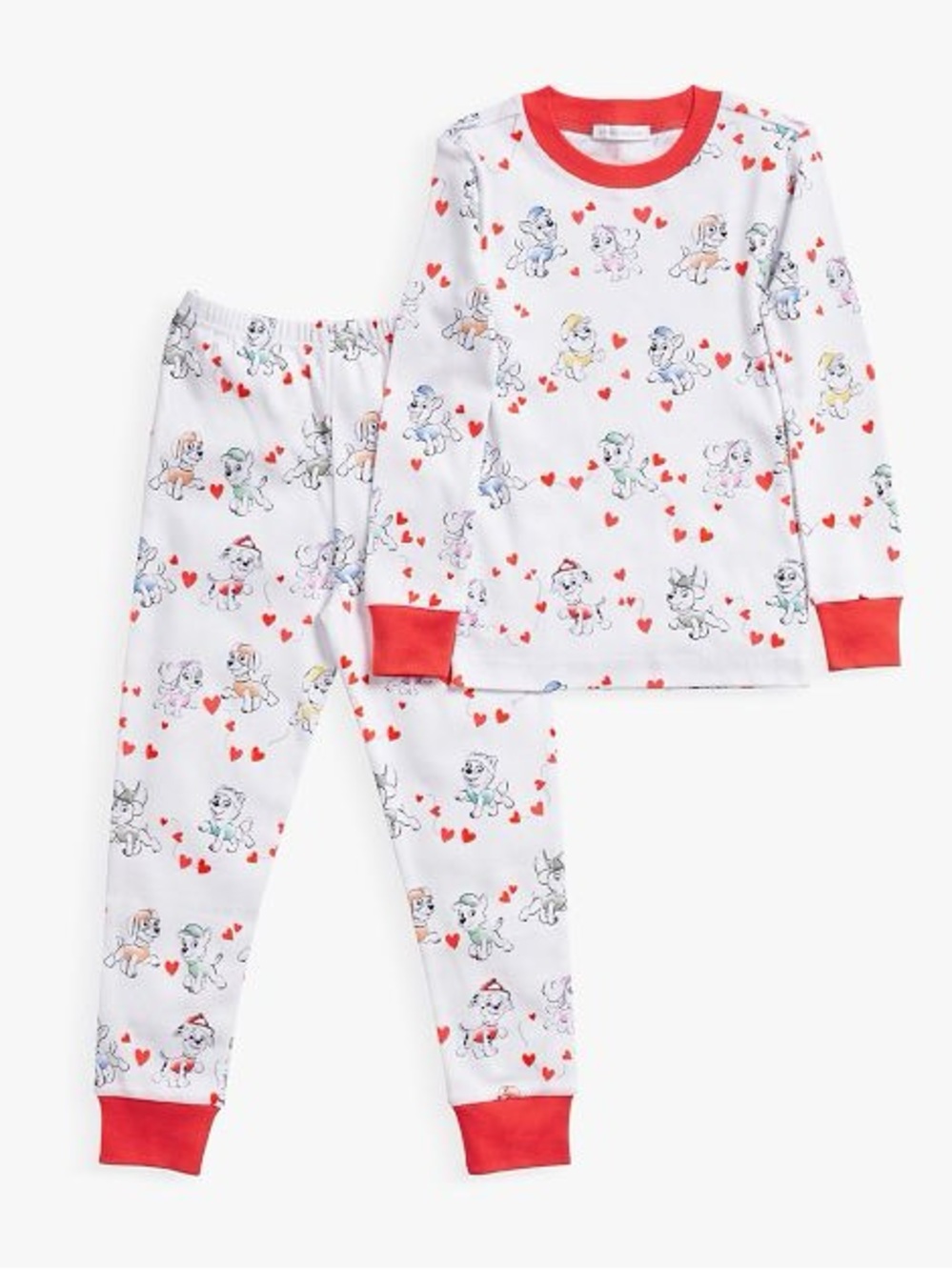 Pottery Barn Kids White and Red Heart Paw Patrol Pajama Set